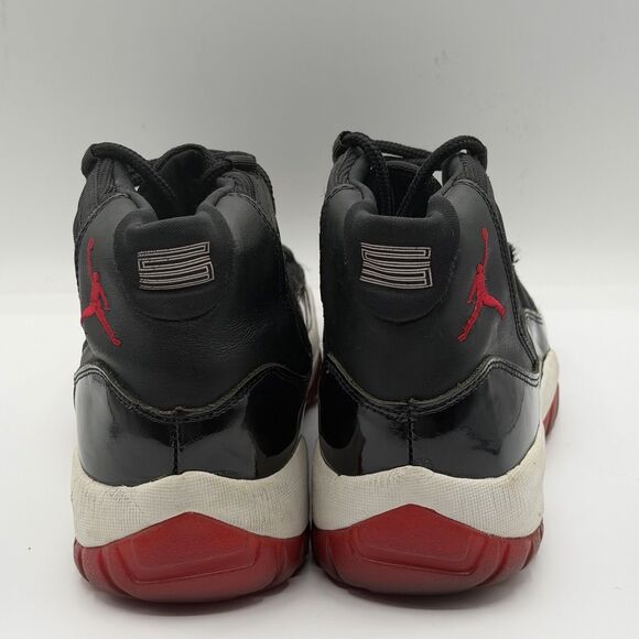 Air Jordan 11 XI Bred Retro 2001 Shoes Mens 10.5 Black Red Playoffs 136046-061 main image 12